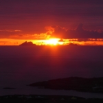 Sunset view between the Skellig Islands seen from Allihies, West Cork