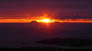 Sunset view between the Skellig Islands seen from Allihies, West Cork